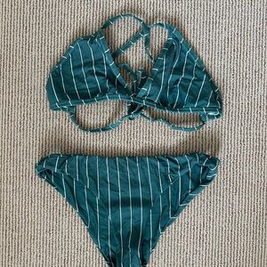 Striped Green Bikini Set